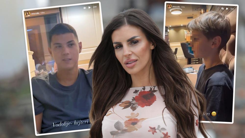 Ena Čolić izvela sina i Peju na večeru: Mališan se krije, a Jovan negoduje što ih snima