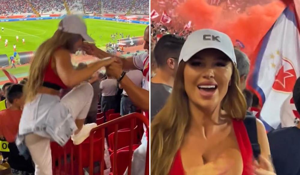 Preskakala ogradu na Zvezdinom stadionu: Isplivao snimak Stanije Dobrojević, ovaj navijač joj pomagao na tribinama