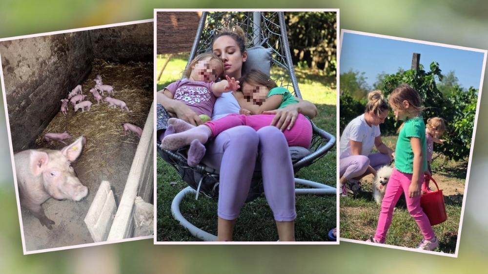 Luna Đogani sa svinjama, pa u bašti: Odvela ćerke na selo, pokupila jaja od kokošaka